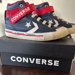 Converse Blue and Red High-Top Sneakers Classic Design